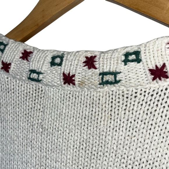 Tiara Christmas Rose Winter Cabin scene ugly tacky holiday sweater medium‎ 1990s - Picture 10 of 12